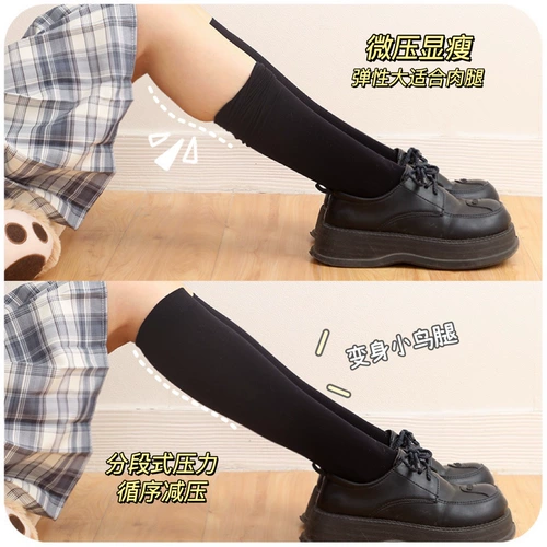 Брендовые летние носки, черные тонкие колготки, средней длины