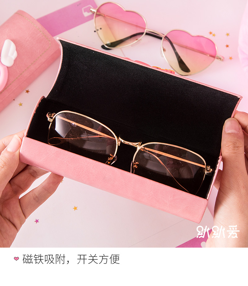 Im lặng tình yêu khung kính trường hợp cô gái biến đổi dễ thương kính sinh viên hộp lưu trữ đơn giản cầm tay - Kính khung gọng kính gentle monster