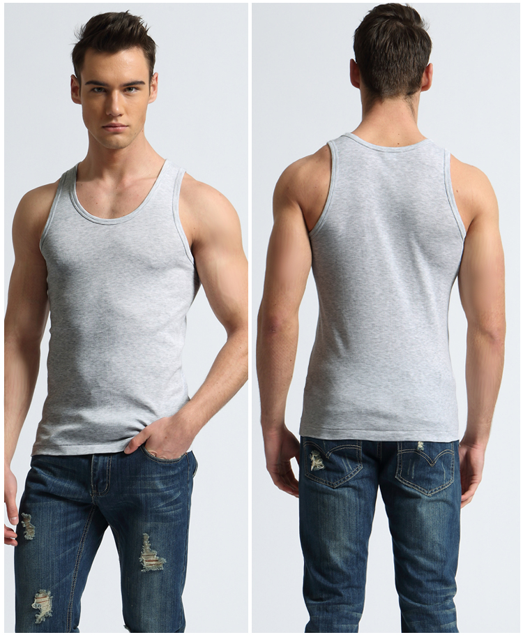 Của nam giới vest cotton Slim-loại thể thao chặt chẽ thể dục stretch đáy áo thoáng khí rào cản mùa hè thanh niên triều