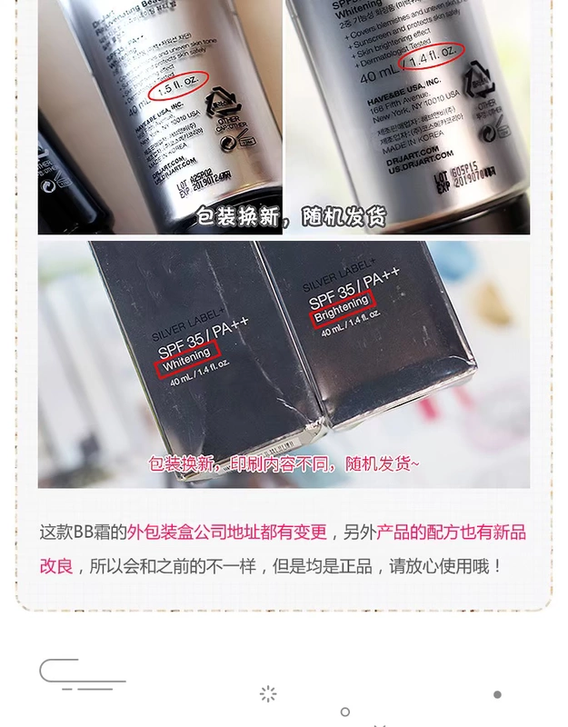 Gói thuế Xiaoxiao khuyên dùng Hàn Quốc Dr.Jart + / Ti Jiating silver tube BB cream Oil control concealer CC liquid Foundation kem chống nắng bb cream
