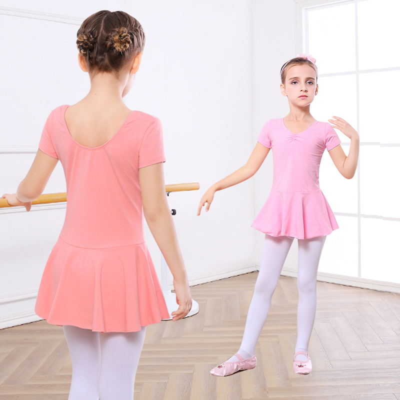 Children's dance costumes, girls ballet clothes, children's spring and autumn long-sleeved cotton skirts