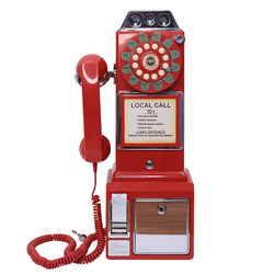 American American Retro Telephone 50s 벽 마운트 빈티지 골동품 홈 유선 전화 녹음 및 메시지 책