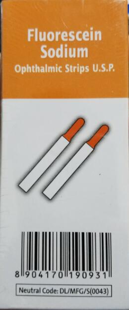 Fluorescent strip fluorescein sodium test strip
