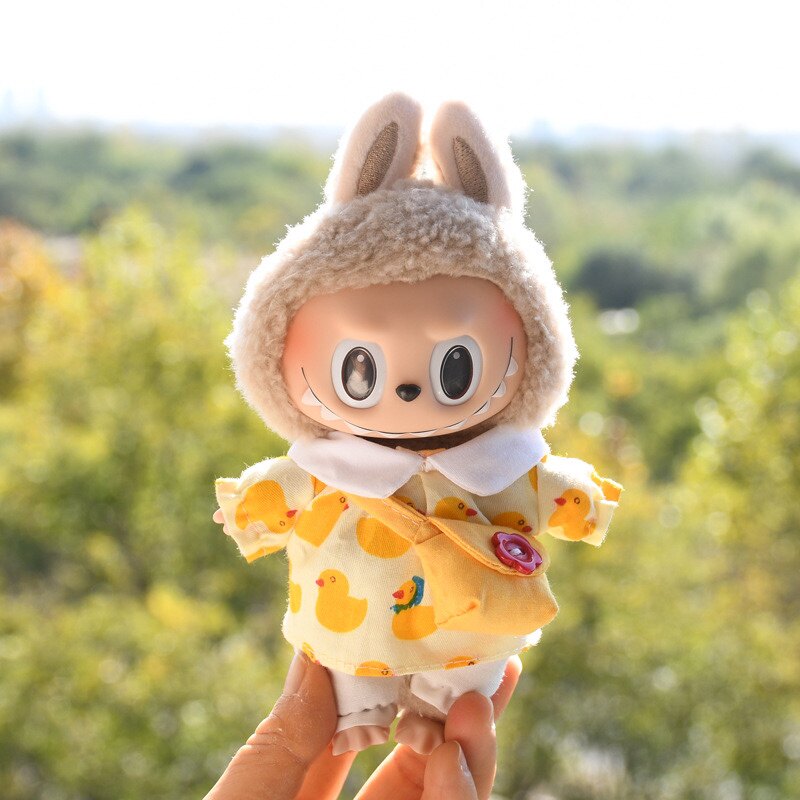 棉花娃娃/毛绒玩具娃衣 17cmlabubu拉布布衣服着替popmart马卡龙搪胶挂件娃衣春夏裙子