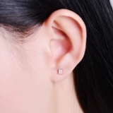 Золотые серьги для принцессы, 18 карат, розовое золото, простой и элегантный дизайн