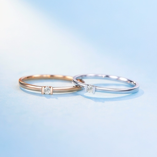 Золотое обручальное кольцо, ювелирное украшение, 18 карат, розовое золото, простой и элегантный дизайн