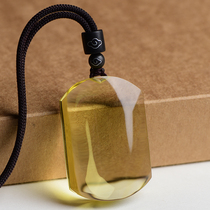 Natural Yellow Crystal Without Tag Pendant Mens Thousand Pyramid of Wish Square Necklace Pendant Female style Lettering Customization