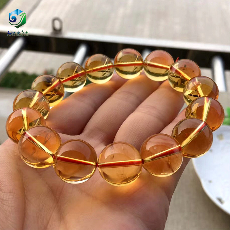 Brazilian old mine natural citrine bracelet orange single circle natal year transfer bead bracelet men and women jewelry
