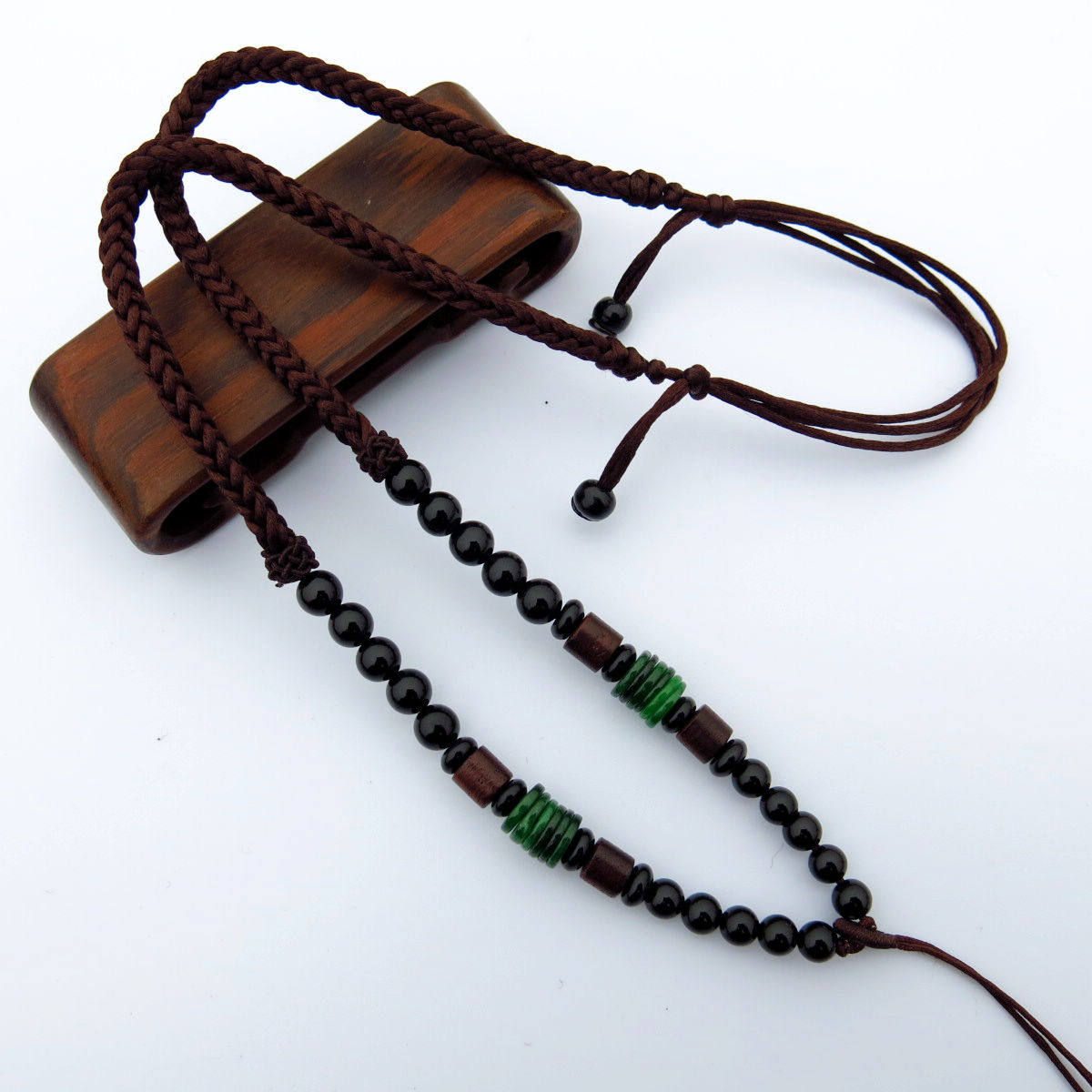 Handmade knitting plus coarse necklace pendant rope pendant rope gold and silver jade emerald agate purple sandalwood jade permalink