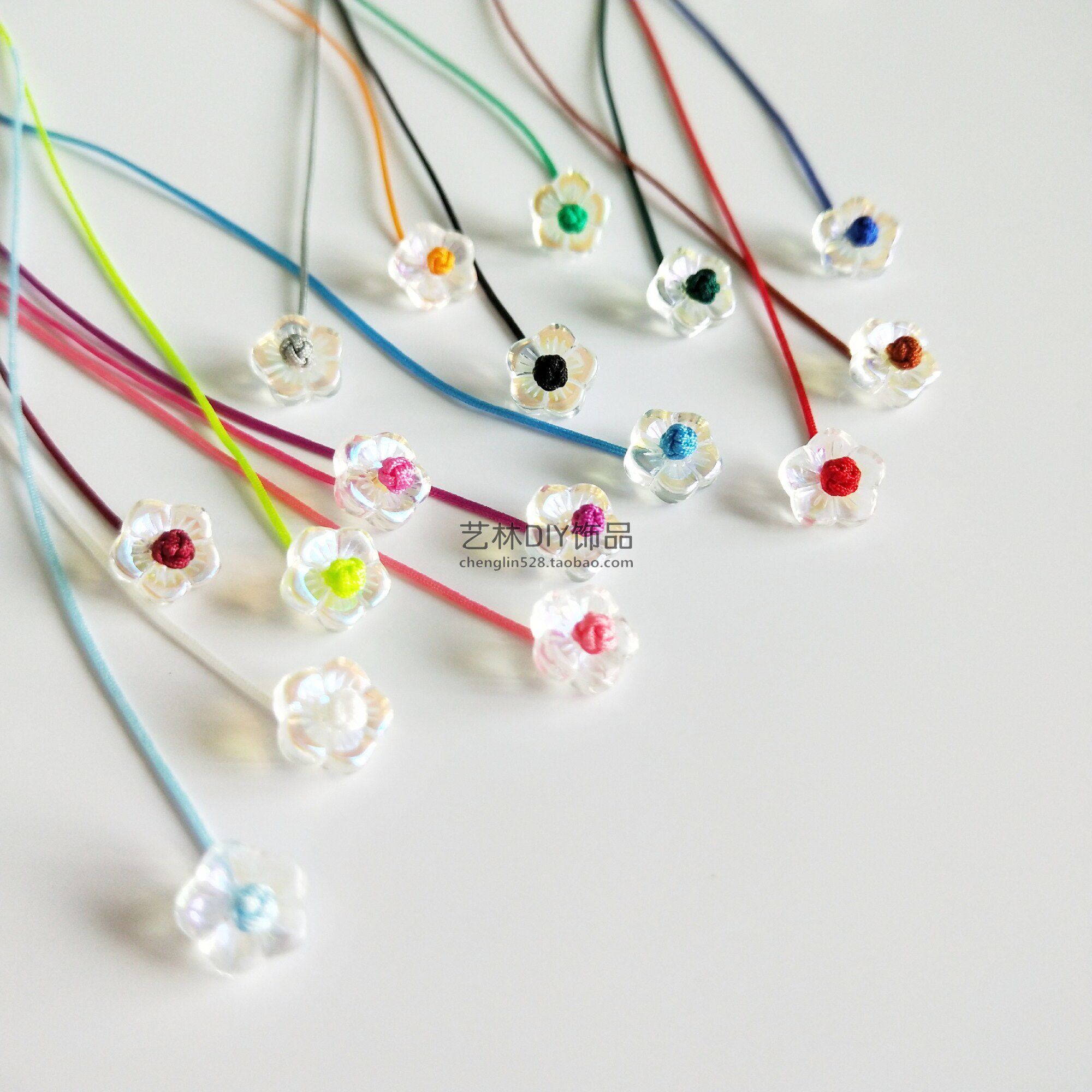 0 6mm glass small flower ear line suitable for small ear hole, taste earrings ear rope multicolor forest