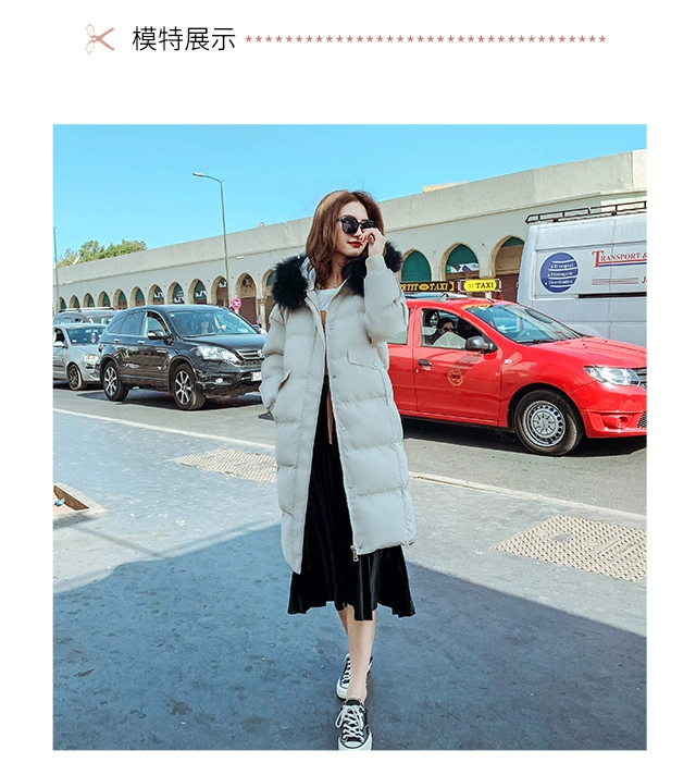 Áo khoác cotton xuống cổ nữ mùa đông dài qua áo khoác cotton đầu gối 2019 phiên bản Hàn Quốc mới của áo khoác chống bán giảm giá - Bông áo khoác lông vũ nữ