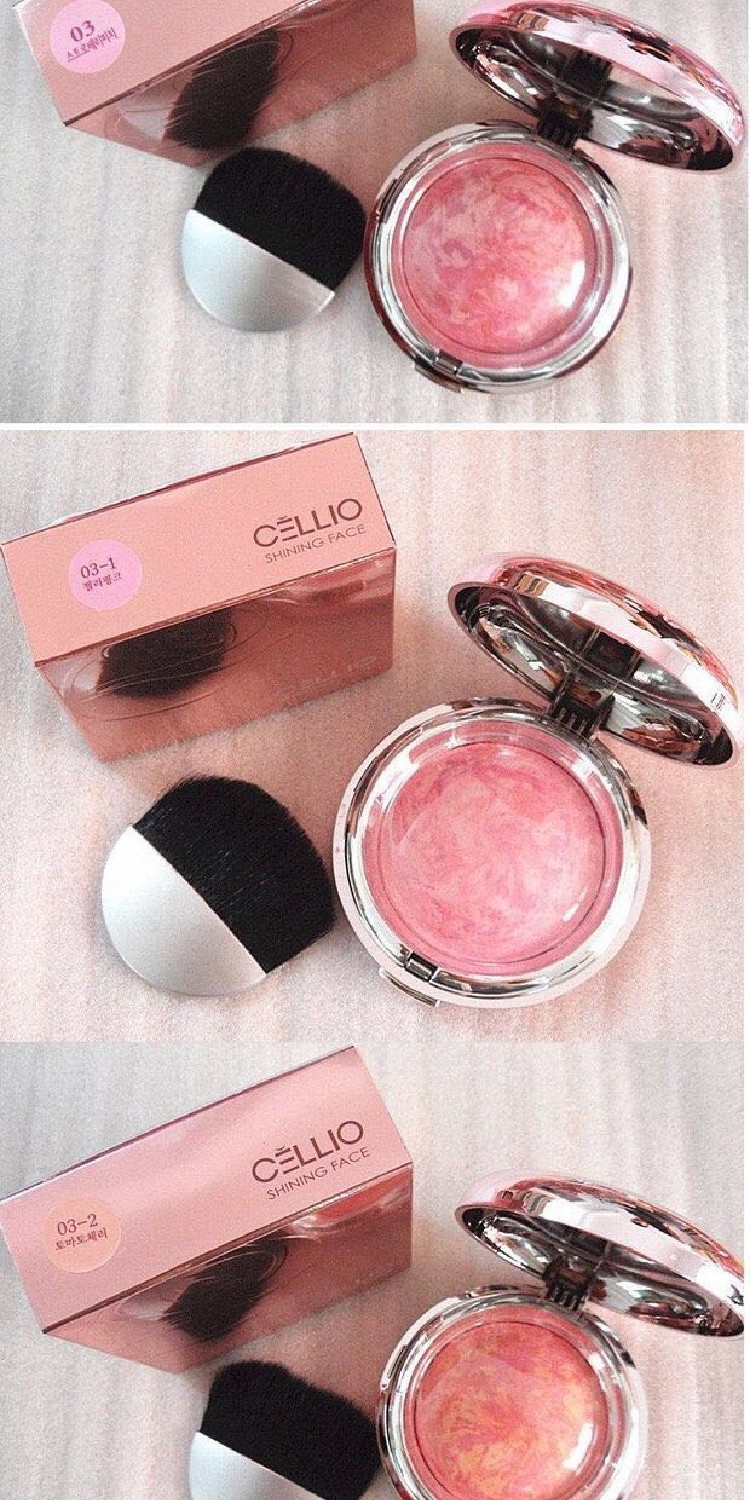 Khuyến cáo sản phẩm mới Hàn Quốc Độ trung thực CELLIO hỗn hợp màu má hồng chải chuốt tăng cường màu khí tự nhiên ba chiều - Blush / Cochineal má hồng mac peaches