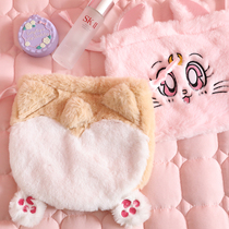 Super cute corgi cartoon drawstring pocket ins girl heart drawstring portable bag cosmetic storage bag bag in the bag