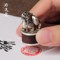 Yu Yitang Natal Pixiu guardian pendant Male evil spirits Feng Shui ornaments Lucky Sterling silver seal lettering Custom gift