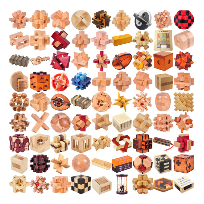 Log Rubanlock Elementary School Students Children Puzzle Toys Adults Intellect Disassembly And Unlock Decompression Burning Brain holes Ming lock