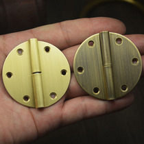 Chinese antique small box wooden door surface-mounted pure copper hinge hinge copper rocking leather 5cm cabinet door round copper hinge