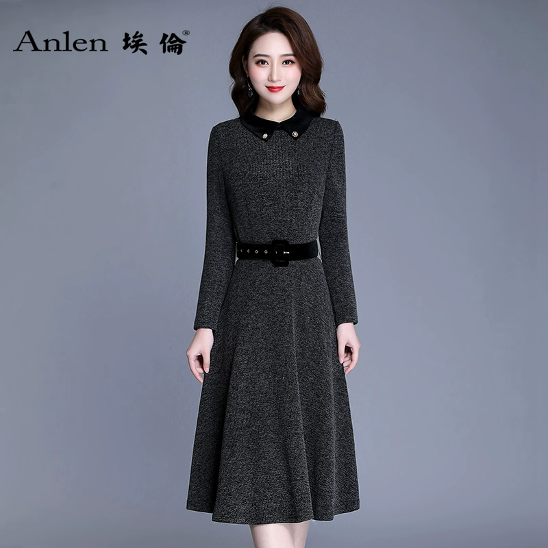 Váy dệt kim Ellen 2021 Sản phẩm mới Thời trang Phụ nữ Tính khí Thanh lịch Phù hợp mỏng nhẹ Váy cơ bản màu - Sản phẩm HOT