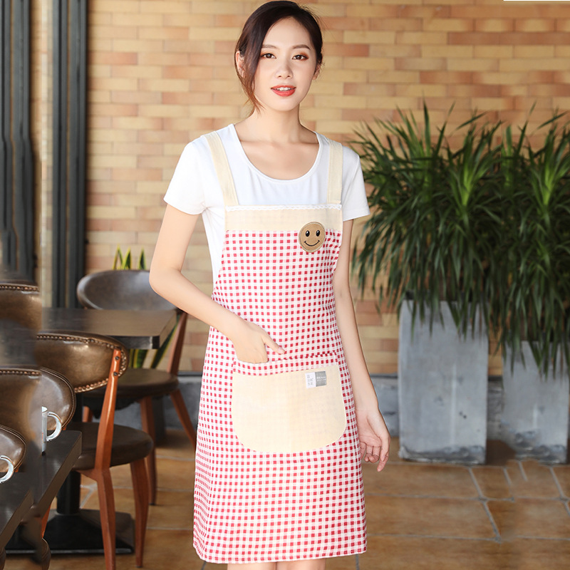 Minimalist Apron Cotton Hemp Women's Coffee Shop Baking Bar Fashion Men And Women Workwear Customizable