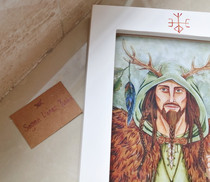 (Customized) Horn God-Father God Forest Hunting God Oak King-Photo Frame Ornaments Home Accessories wicc