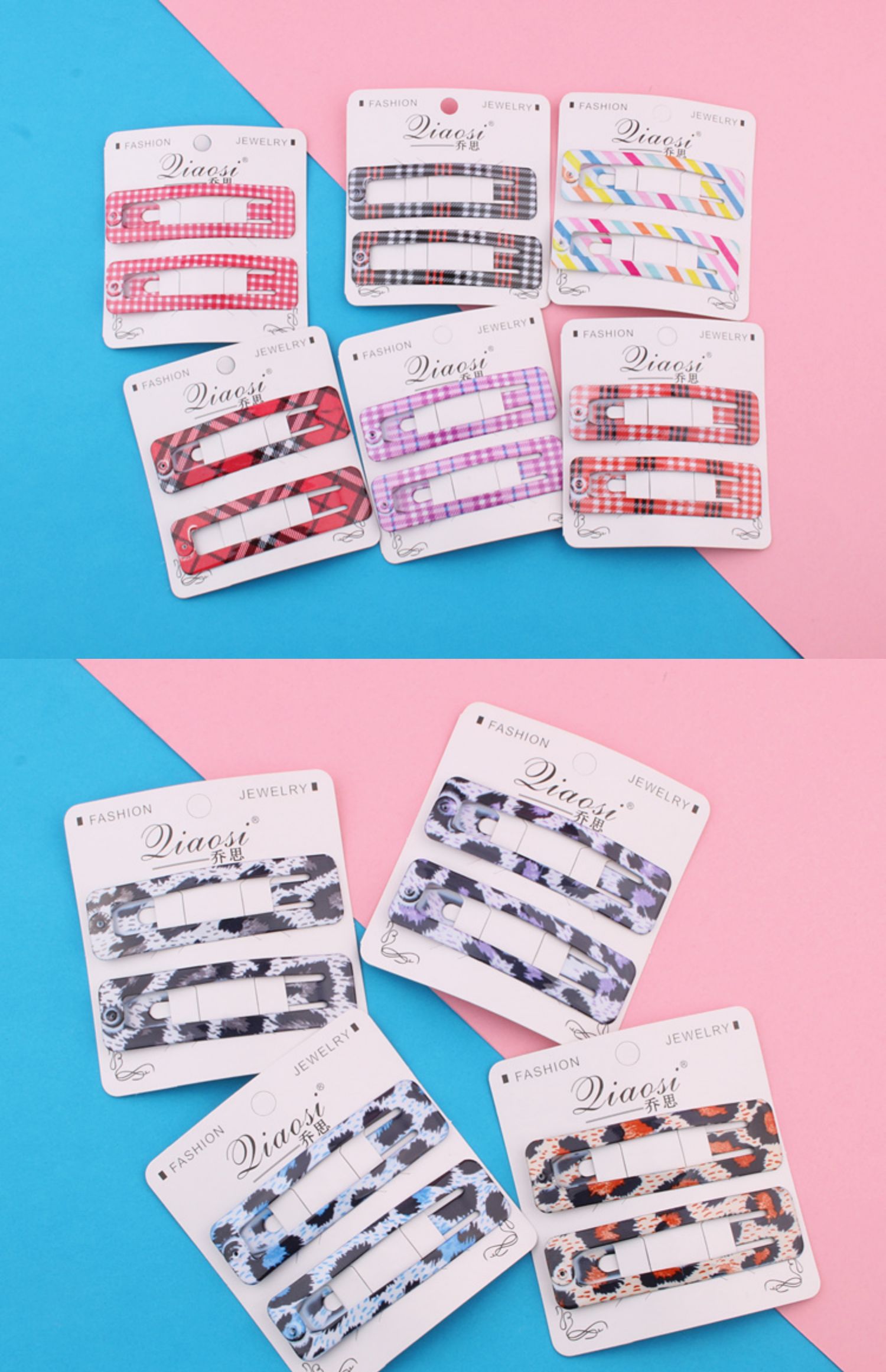 Hàn Quốc phụ kiện đầu trang sức macarons lưới hình chữ nhật BB clip kẹp tóc đầu clip da báo kẹp tóc kẹp - Phụ kiện tóc phụ kiện tóc hàn quốc