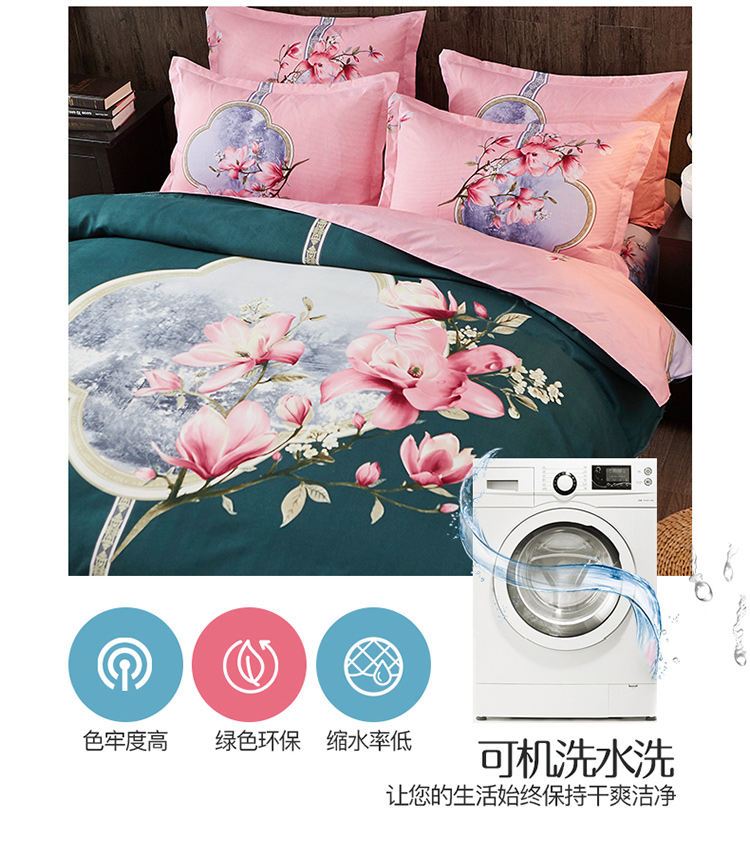 Dày bông chải denim giường bông vải quilt đúp đơn giản không khí 1,5m giường 1.8m - Bộ đồ giường bốn mảnh chăn ra gối nệm cao cấp
