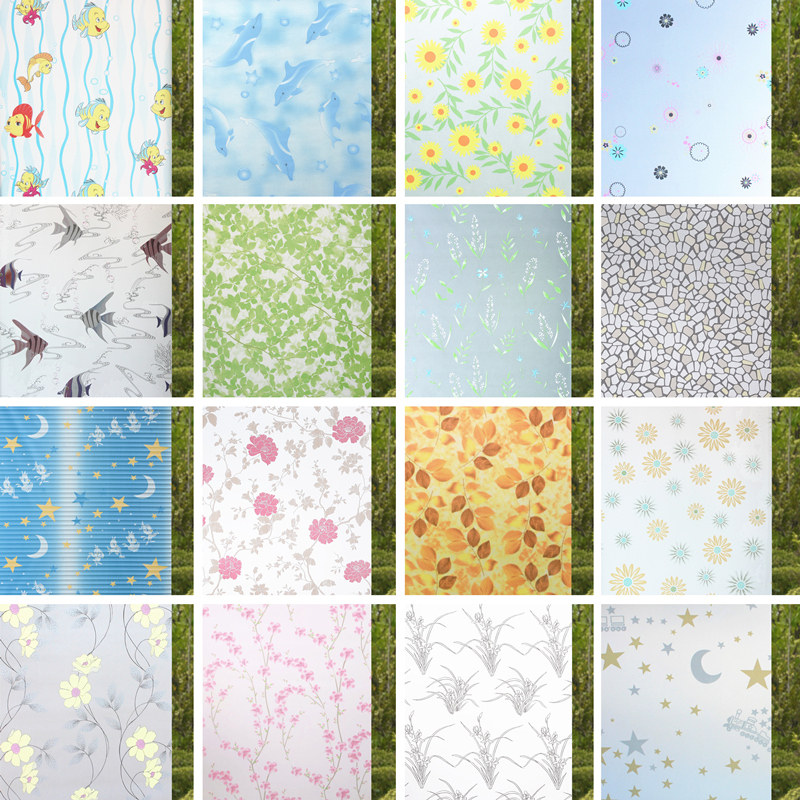 Glass sticker heat insulation sunscreen simple modern toilet transparent opaque window film home living room decoration