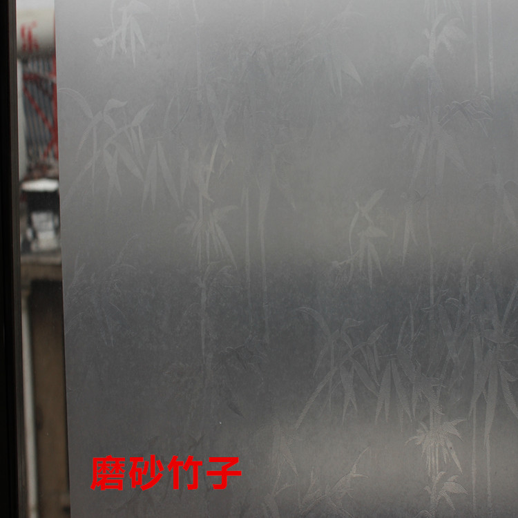 Self-adhesive bamboo leaf window glass laminated bathroom glass sticker transparent self-adhesive window sticker