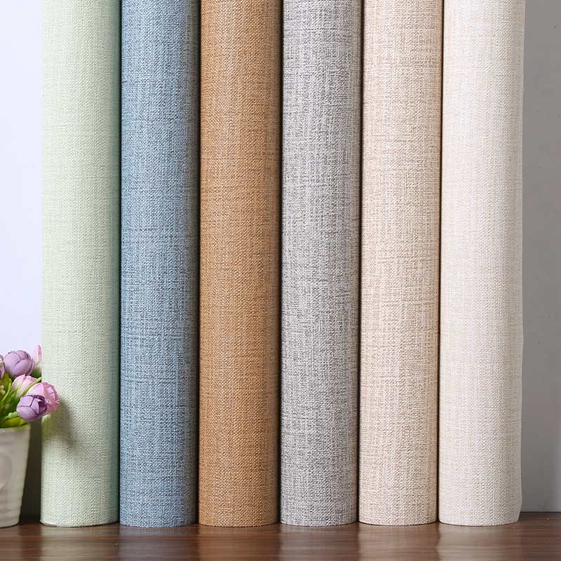 Self-adhesive solid color warm bedroom wallpaper dormitory waterproof thick PVC wall sticker living room plain color 3d decorative wallpaper