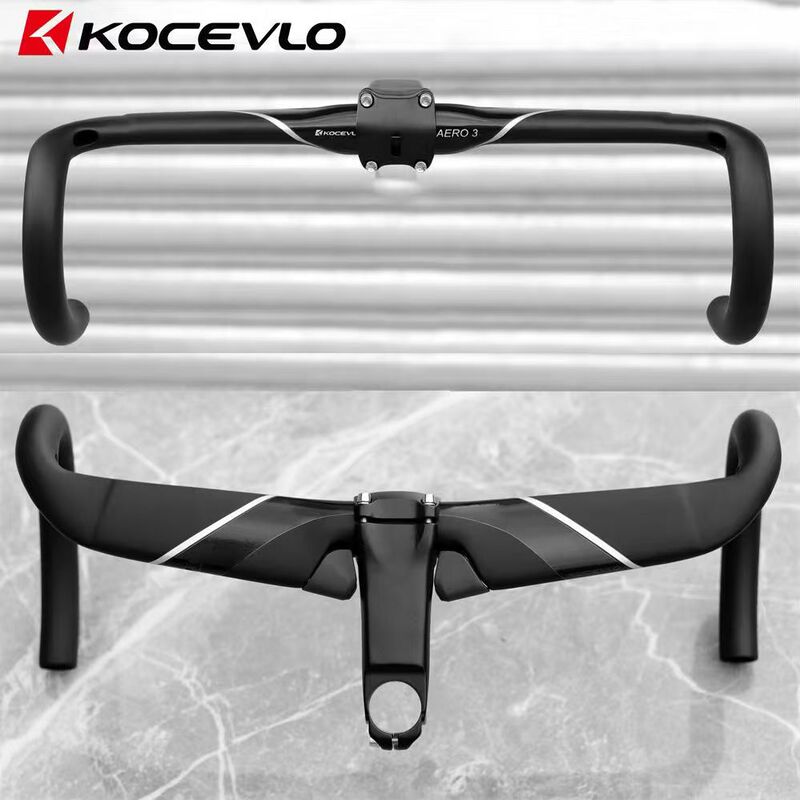 Carbon Fiber Road Bike Handlebar, Curved Handlebar, Racing Handlebar, Third Generation Wind-Breaking Carbon Fiber Split Handlebar, 31.8mm