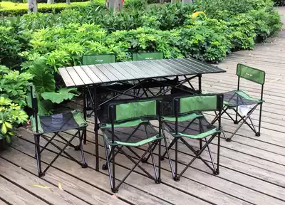 Lightweight row mini seven-piece set folding table and chair portable chair fishing chair back chair mini chair portable square table
