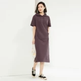 佐丹奴 Юбка для женщин, новинка лета, из чистого хлопка с буквенным принтом, открытое платье-толстовка с капюшоном для женщин 05464475