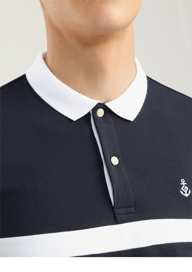 Áo thun Giordano Áo thun nam cotton co giãn thêu áo polo Áo sơ mi cộc tay hẹp nam 01018207 áo polo có cổ