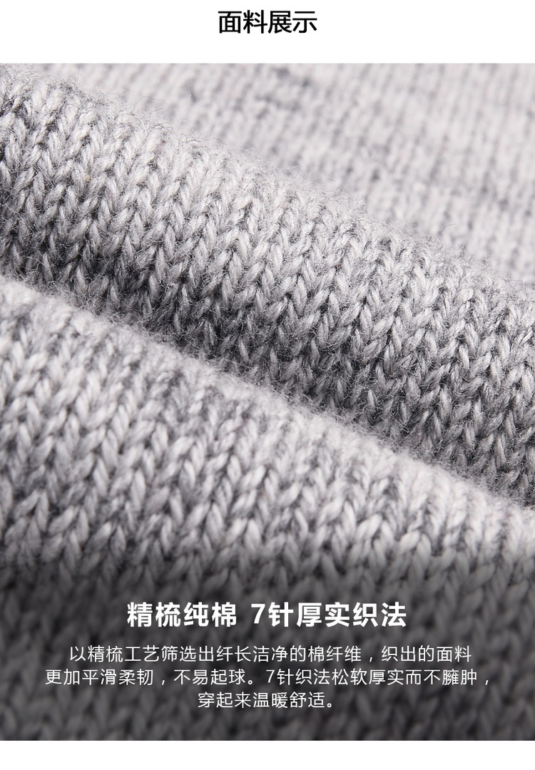 Giordano Dệt Kim Nam Cotton Dày Đôi Strand Jacquard Vòng Cổ Áo Len Nam Đầu Áo Len Nam 01075734