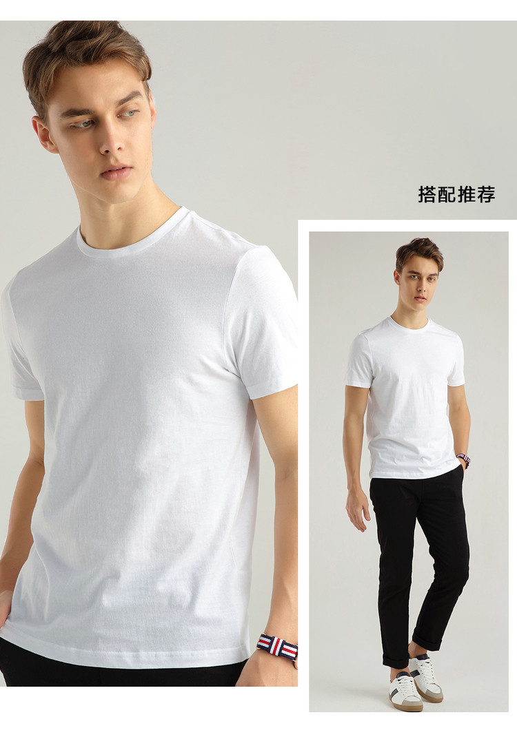 Giordano 3 Piece T-Shirt Nam Ngắn Tay Áo T-Shirt Cotton Vòng Cổ T-Shirt Nam Cotton Màu Rắn 01245504