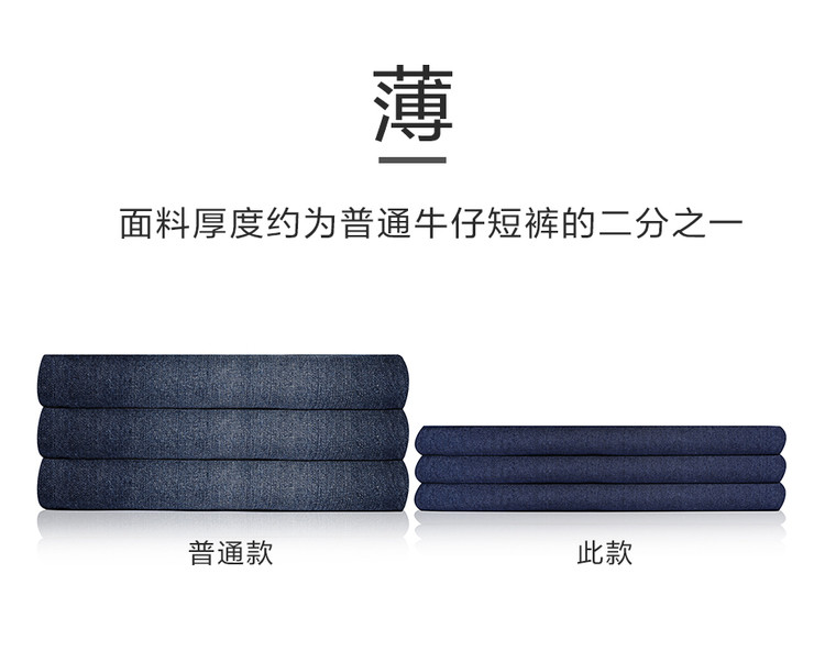 Giordano quần short denim nam eo mỏng phần mỏng jeans nam mùa hè đàn hồi eo quần 01108215 quần áo thể thao
