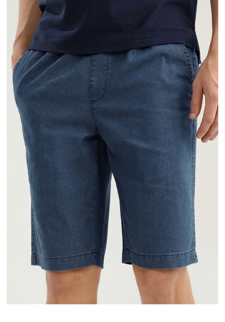 Giordano quần short denim nam eo mỏng phần mỏng jeans nam mùa hè đàn hồi eo quần 01108215