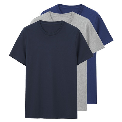 Giordano 3 Piece T-Shirt Nam Ngắn Tay Áo T-Shirt Cotton Vòng Cổ T-Shirt Nam Cotton Màu Rắn 01245504 Áo phông ngắn