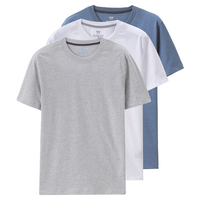Giordano 3 Piece T-Shirt Nam Ngắn Tay Áo T-Shirt Cotton Vòng Cổ T-Shirt Nam Cotton Màu Rắn 01245504 Áo phông ngắn
