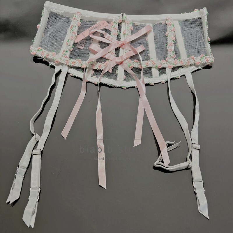Victoria's Secret Vs High-End Sexy Lace Embroidery Rhinestone Garter Belt