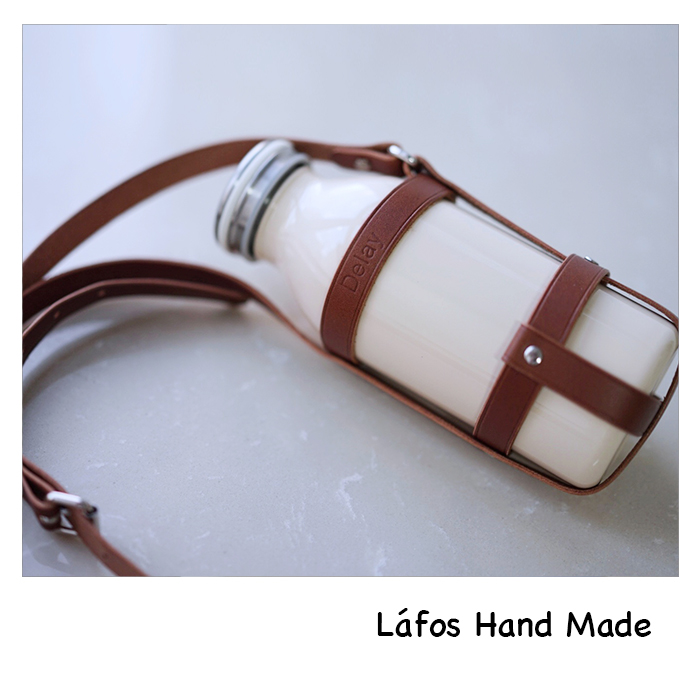 lafos customized edition handmade mosh milk thermos bottle strap birthday gift (upgrade Buttero shoulder leather)