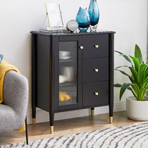 PH solid wood sideboard retro small apartment light luxury storage cabinet home multi-functional net red TV side cabinet storage cabinet