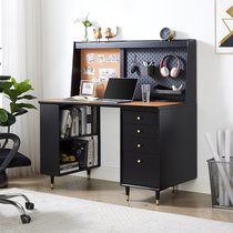 PH home light luxury solid wood desk hole board writing desk home study computer desk writing desk double combination