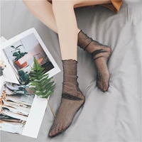 Vớ lưới cổ điển của phụ nữ vớ fishnet rỗng mùa hè phần mỏng Hàn Quốc vớ bạc hành tây lỏng miệng ống vớ nữ tất dài