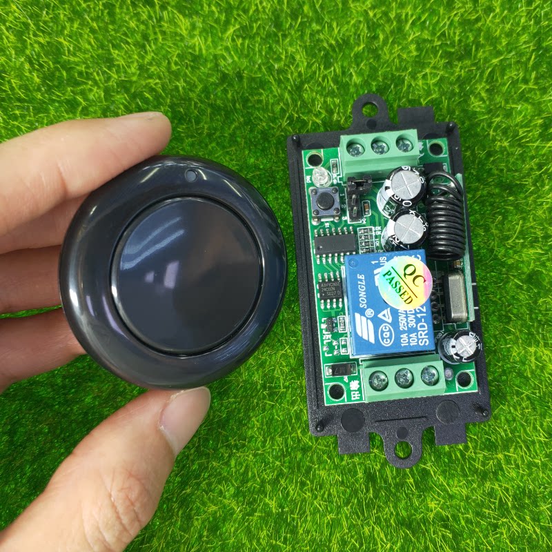 12V1 road automatic door solenoid valve open access control lamp LED light black round casual stick with single key remote control