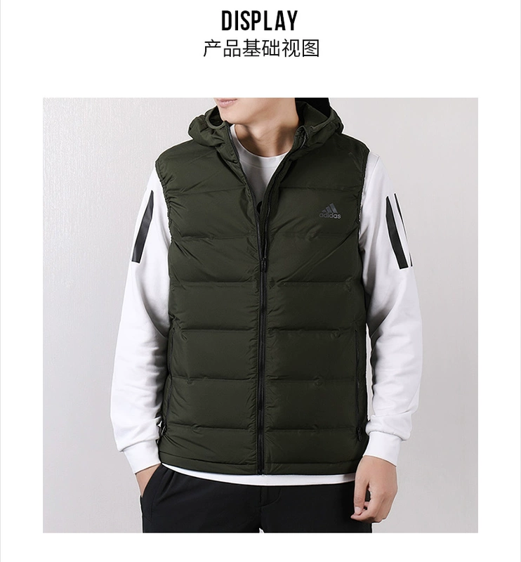 Adidas quần áo xuống vest nam 2019 thủy triều hoàn toàn mới áo khoác trùm đầu thể thao áo khoác ấm - Thể thao xuống áo khoác