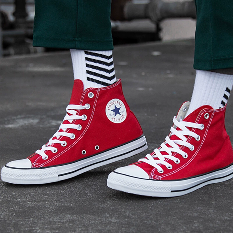 Giày converse Converse Giày nữ 2020 mới tất cả các ngôi sao màu đỏ cổ điển cao cấp giày vải thường - Plimsolls