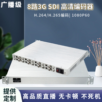8-way HD SDI video live encoder H 265 Push streaming LAN campus TV broadcast server