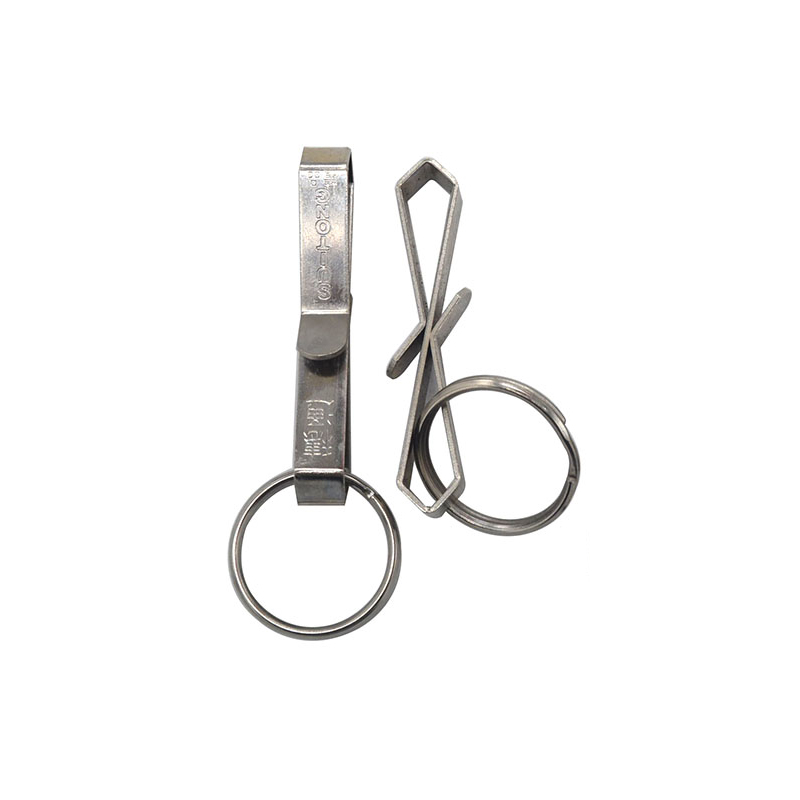 Old stainless steel keychain 8-shaped buckle Old keychain hanging keychain simple hollow buckle 