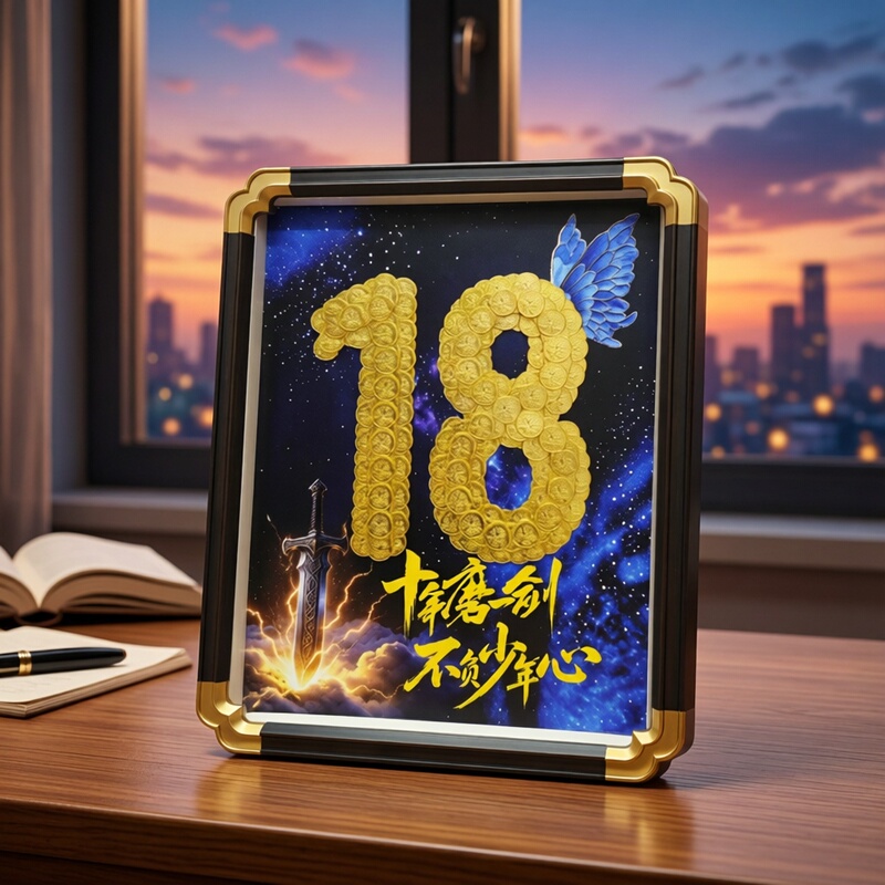 18Th Birthday Gift Coin Decorative Painting Frame, 50 Cents, College Entrance Exam Graduation Gift, Gift for Students to Celebrate Passing Exams 18Th Birthday Gift Coin Decorative Painting Frame, 50 Cents, College Entrance Exam Graduation Gift, Gift for Students to Celebrate Passing Exams