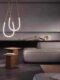 Minimalist Living Room Bar Counter Long Dining Table DIY Silicone Pendant Light Creative Musical Note Art Winding 360-Degree Line Lighting